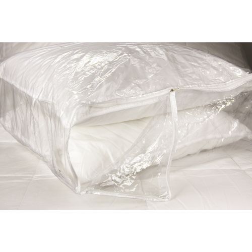 GuestSupply US Blanket Pillow Storage Bag Large 23W x 23L x 8H Vinyl Zipper Clear
